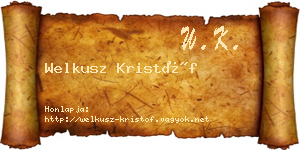 Welkusz Kristóf névjegykártya